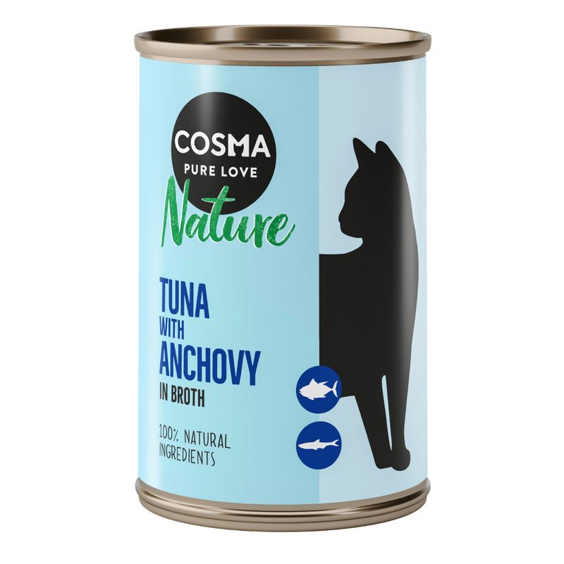 Cosma Nature. Tuna with anchovies in broth. 100% natural ingredients.