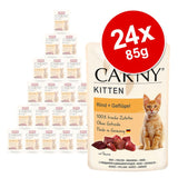 Carny Kitten Beef + Poultry, 24x85g. 100% fresh ingredients, grain-free, Made in Germany, with taurine.