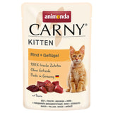 Animonda Carny Kitten beef + poultry, 100% fresh ingredients, grain-free, Made in Germany, with taurine.