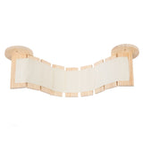 Hammock made of wood and fabric with two round fixtures, suitable for wall mounting.
