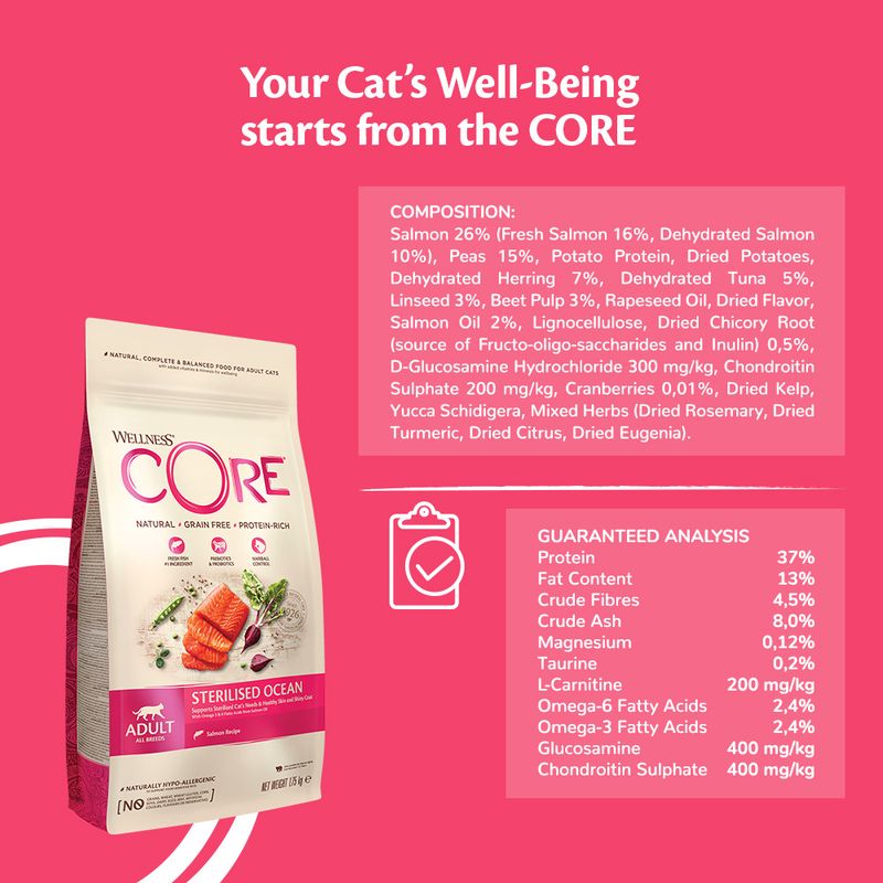 Wellness Core Adult Sterilised Ocean Dry Cat Food || Wellness Core || view 4