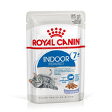 Royal Canin Indoor Sterilised 7+ years, 85g, for neutered cats over 7 years. Jelly, vitality and health. Feline Health Nutrition.