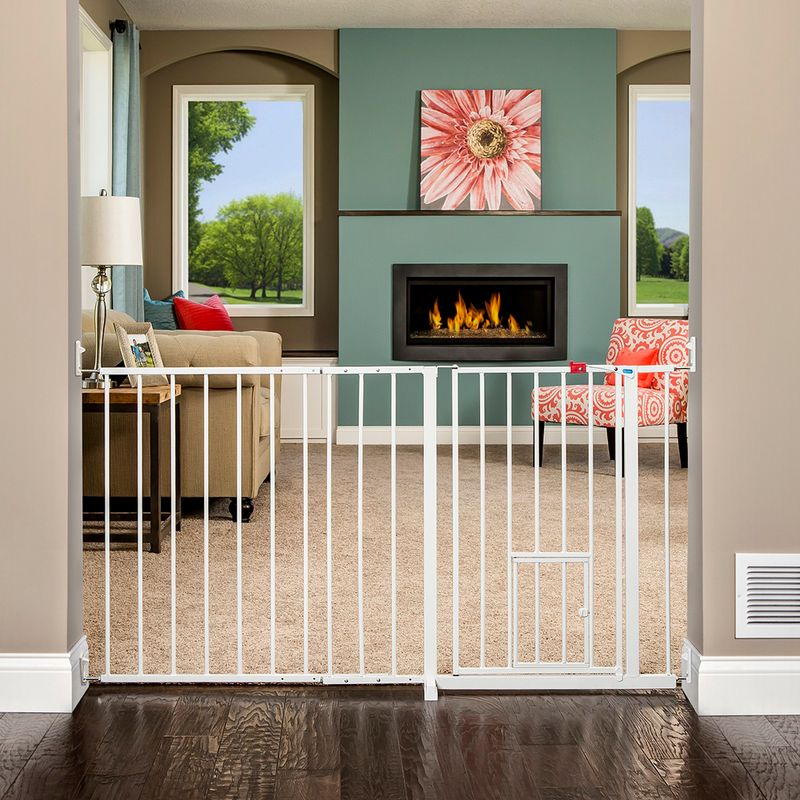 Carlson Extra Wide Pet Gate with Cat Flap || Carlson Pet Products || view 3