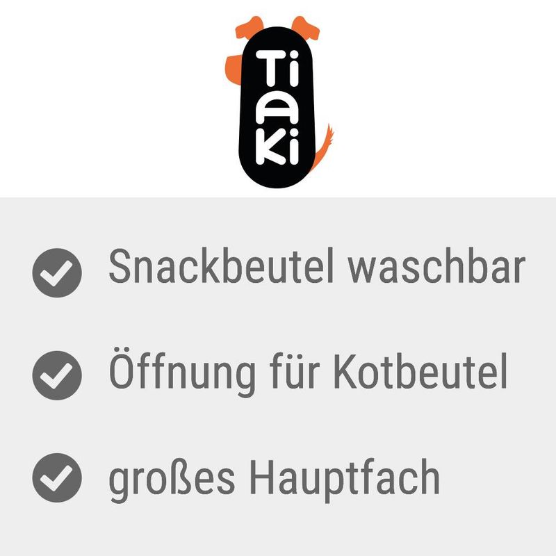 Tiaki snack bag: washable, opening for waste bags, large main compartment.