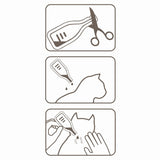 Step-by-step instructions: cut open pipette, apply drops to animal’s neck, and part fur to ensure liquid contacts skin.