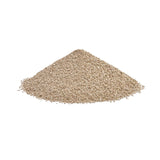 Pile of fine, beige granules, possibly litter or filling material.
