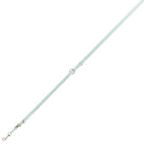 Light green dog lead with adjustable metal rings and carabiner hook.