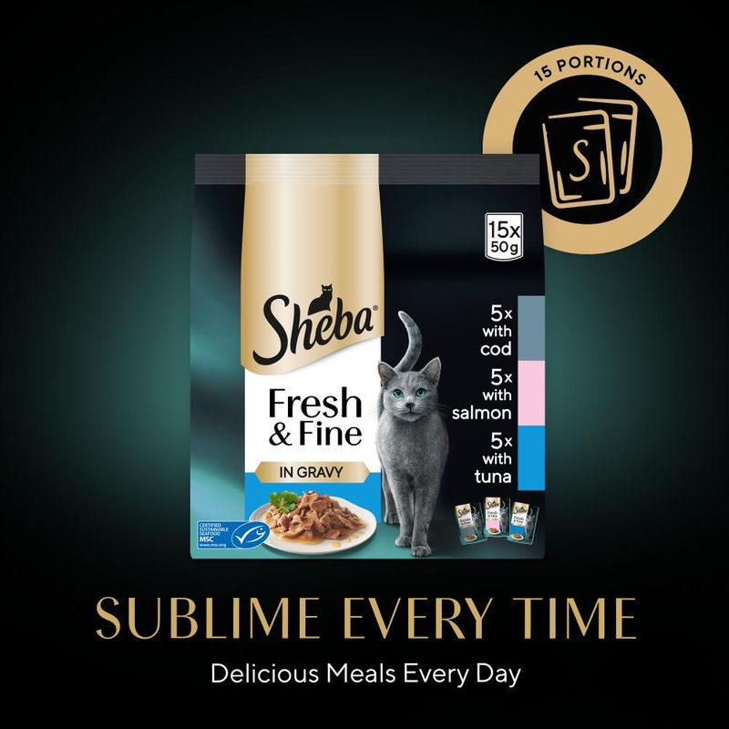 Sheba Fresh & Fine in Gravy Mini Pouches 15 x 50g || Sheba || view 19