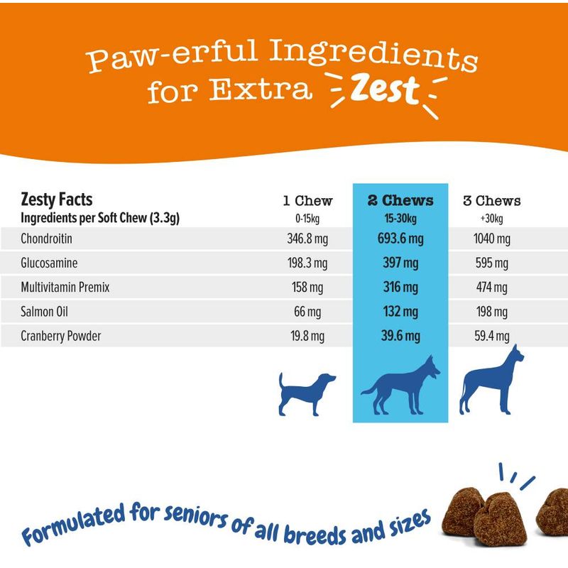 Zesty Paws Senior Advanced 9-in-1 Chews Multifunctional - Turkey || Zesty Paws || view 5