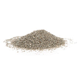 Pile of loose, grey granules displayed on a white background, showing the texture and size of the product contents.