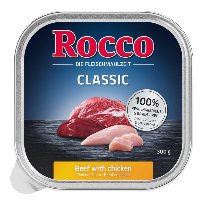 Rocco Classic, 300g can. Beef with chicken, 100% fresh ingredients, grain-free.