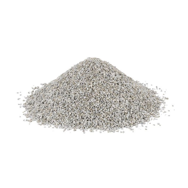 Pile of loose, fine grey granules displayed on a white background, showing the texture and consistency of the product contents.