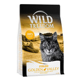 Wild Freedom Sterilised Golden Valley cat food, 6.5 kg, with fresh chicken and rabbit, 100% grain-free recipe.