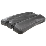 Black, padded mattress with three separate segments, suitable for pet beds or resting areas.