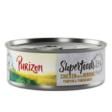 Purizon Superfoods can, chicken with herring, pumpkin and pomegranate, 13% protein, high-quality ingredients.