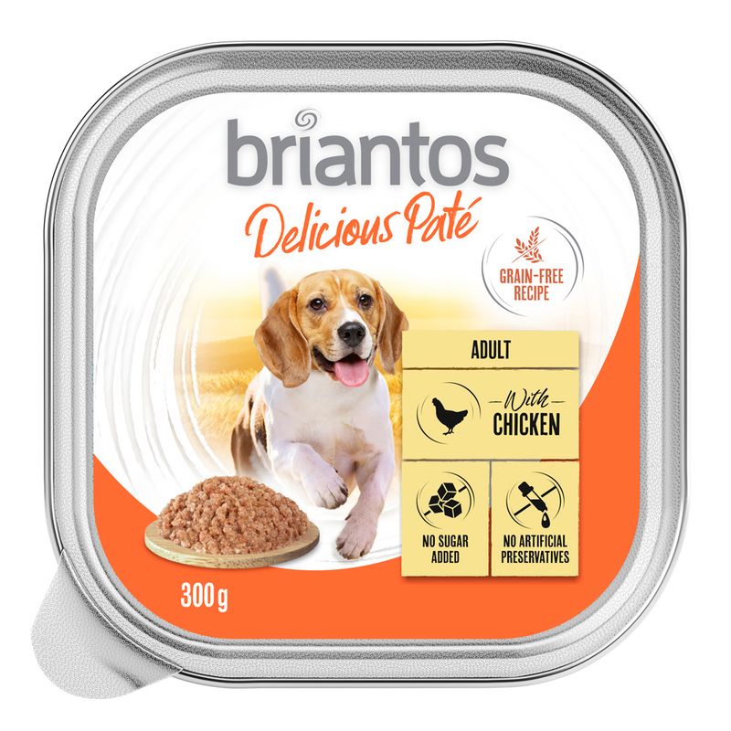 Briantos Delicious Paté, 300g, Adult, with chicken, grain-free recipe, no added sugar, no artificial preservatives.