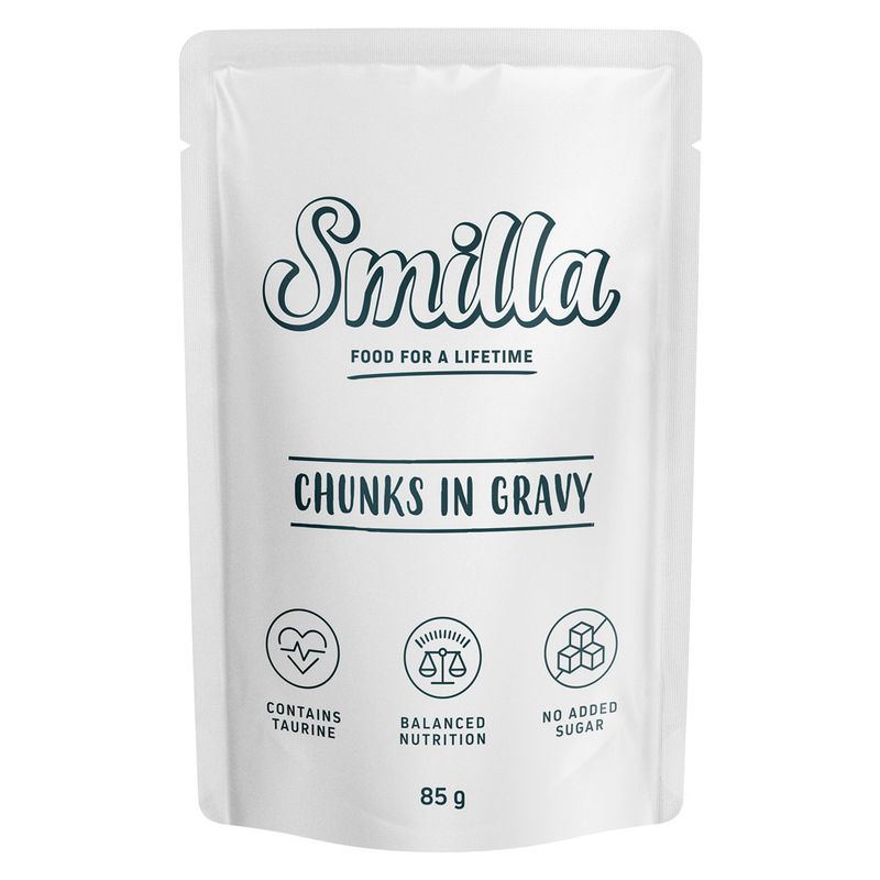Smilla Chunks in Gravy, contains taurine, balanced nutrition, no added sugar, 85 g.