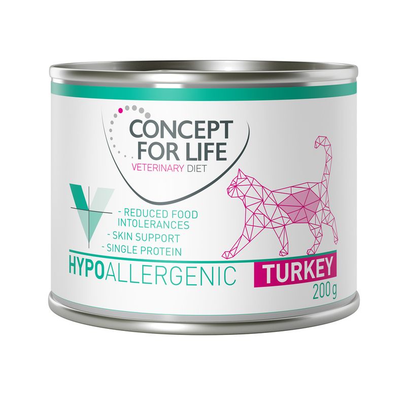 Concept for Life Veterinary Diet Hypoallergenic Turkey, 200g. Reduced food intolerances, skin support, single protein.