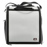 Transport bag by Trixie in grey with black accents, zips and carrying handle.