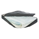 Orthopaedic dog bed with removable cover, visible memory foam and water-repellent protective layer.