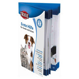 Trixie first aid book for dogs and cats, developed with veterinarians, multilingual: German, English, French, Italian, Dutch.