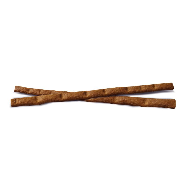Two brown chew sticks in elongated shape.