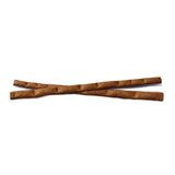 Two brown chew sticks in elongated shape.