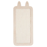 Scratching board made of wood with sisal surface, rectangular, two holes for wall mounting.