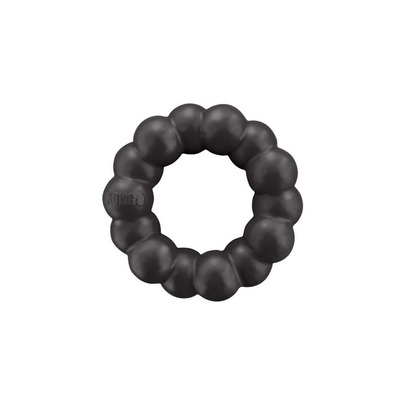 KONG black ring made of durable material, suitable for chewing and play activities.