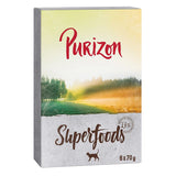 Purizon Superfoods cat food, 6 x 70 g, with 17% high-quality protein.