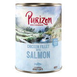 Purizon Chicken Fillet with Salmon, 45% chicken fillet, for adult cats, 400g can.