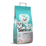 Sanicat Clumping White cat litter with Rose Petal, 8L. Features: Oxygen Odour Control, odour-binding, dust-free, low tracking.