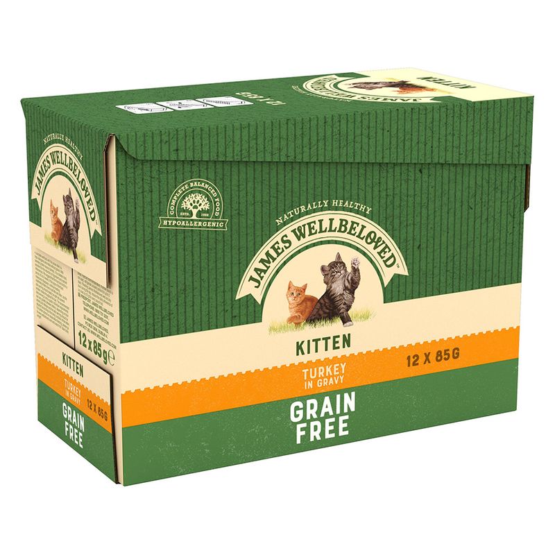 James Wellbeloved Kitten Hypoallergenic Pouches - Turkey in Gravy || James Wellbeloved || view 1