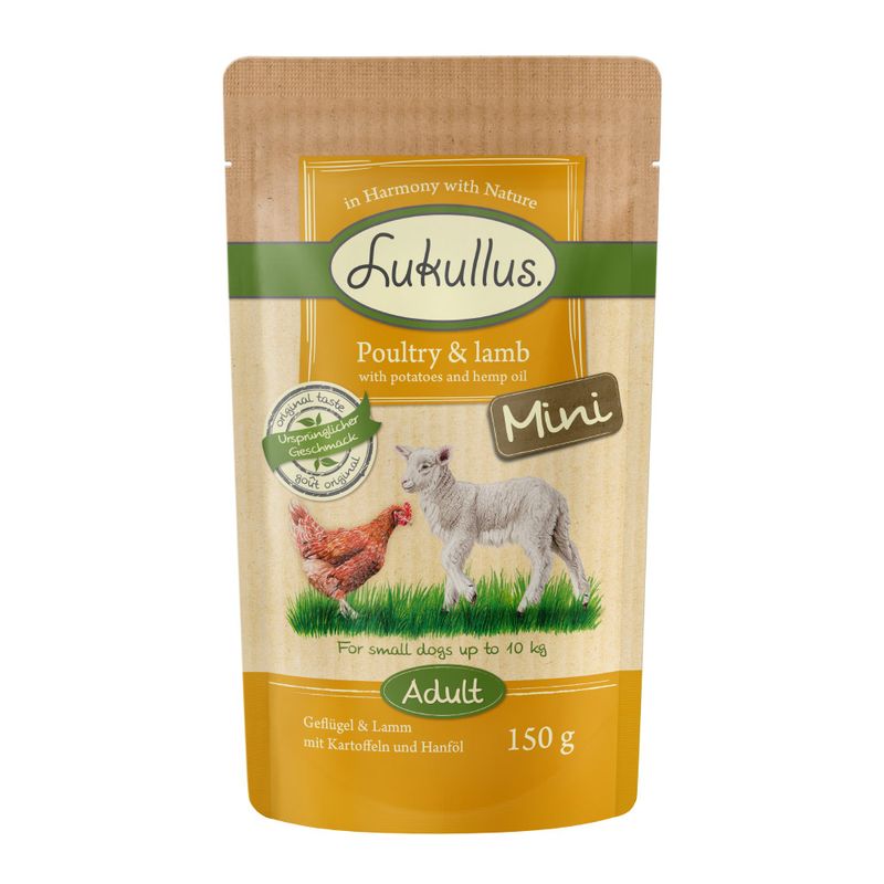 Lukullus Natural Adult Mini Grain-free Pouches 6 x 150g || Lukullus || view 2