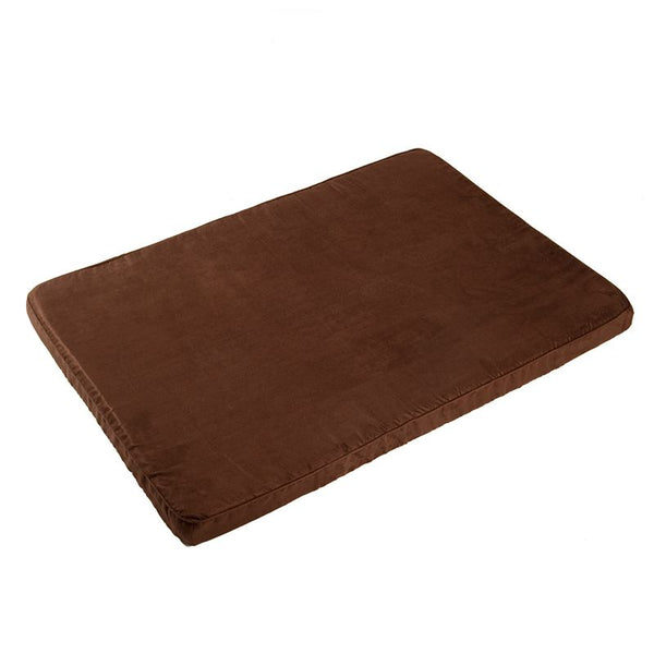 Brown rectangular mat with smooth surface, suitable as base or cushion.