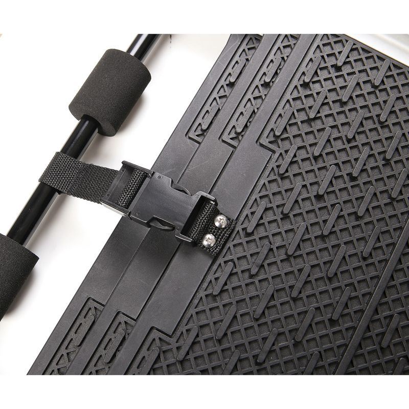 Black non-slip mat with grid pattern, adjustable strap and foam padding. Brand name Rotrax visible on the surface.