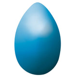 Blue, egg-shaped toy for pets. Smooth surface with no visible textures or patterns.