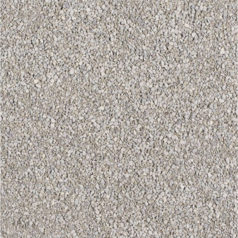 Close-up view of fine, light grey granules, showing the texture and size of the product material.