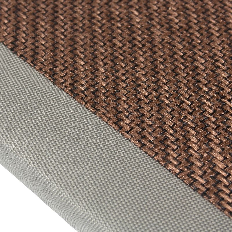 Close-up of brown and grey textile fabric with different textures, suitable for product material description.