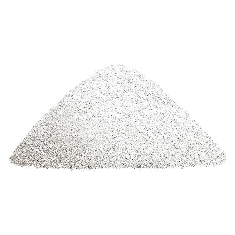 Pile of fine, white granules, possibly cat litter or similar material.