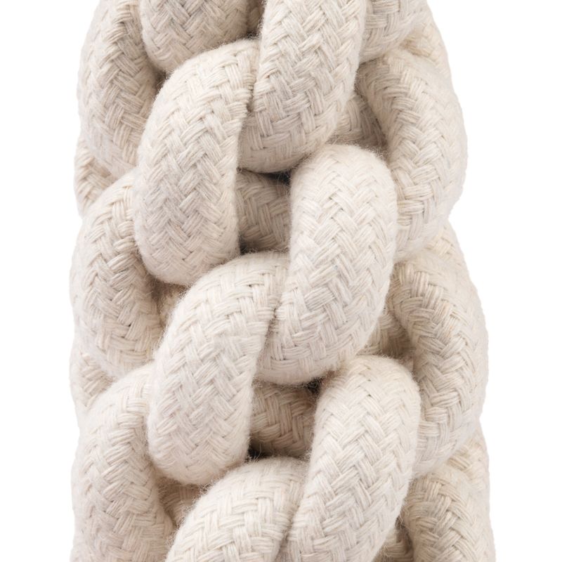 Braided rope made of white cotton material, suitable for toys or accessories.