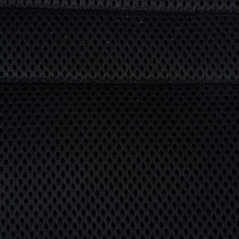 Close-up of black mesh fabric, possibly material description for a product.