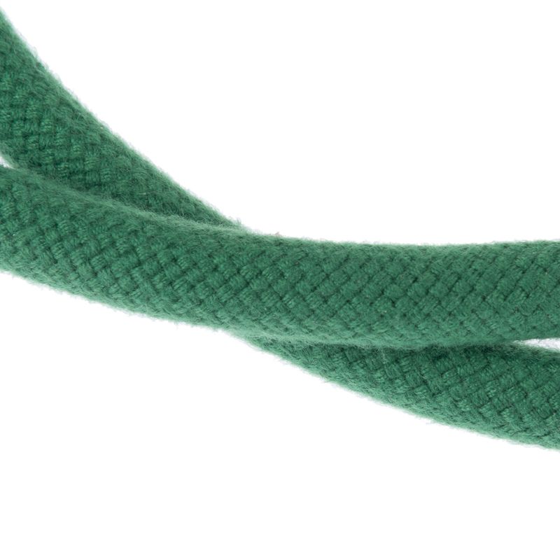 Green rope with textured surface, suitable for various uses.