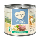 Feringa Single Meat Adult. Rabbit with parsnips and catnip, grain-free recipe, 75% selected animal ingredients.