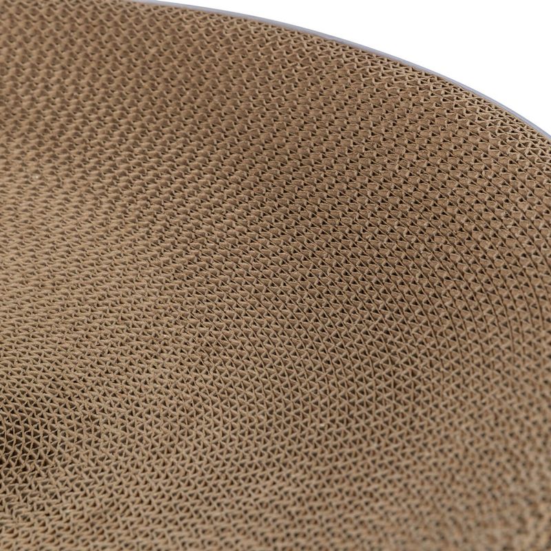 Close-up of a brown, textured surface made of corrugated cardboard. Material details for product description.