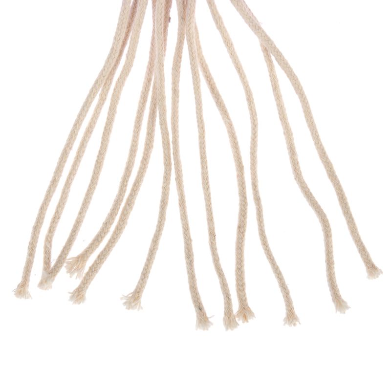 Several beige cotton ropes with braided design, loose ends visible.