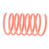 Pink plastic spiral, flexible with a spiral-shaped structure.