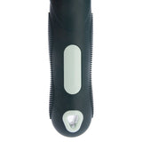 Black handle with grey insert and integrated hook, suitable for pet grooming tools.