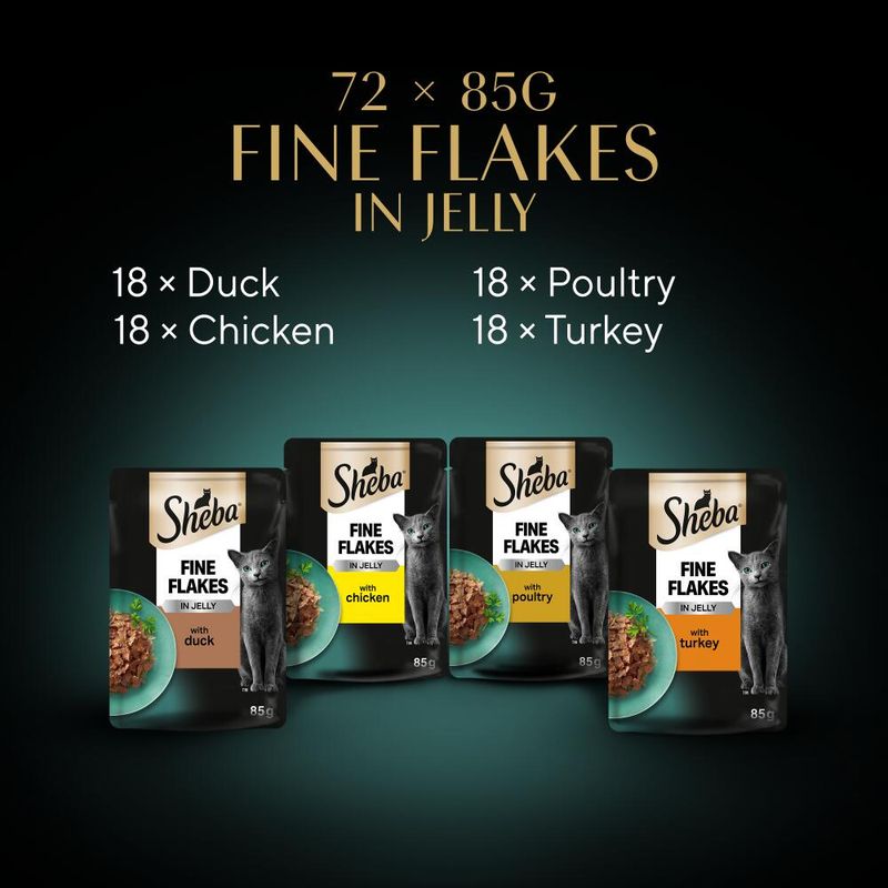 Sheba Pouches Fine Flakes in Jelly 72 x 85g || Sheba || view 20