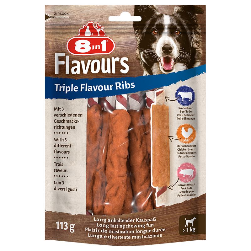 8in1 Triple Flavour Ribs Chew Sticks || 8in1 || view 1